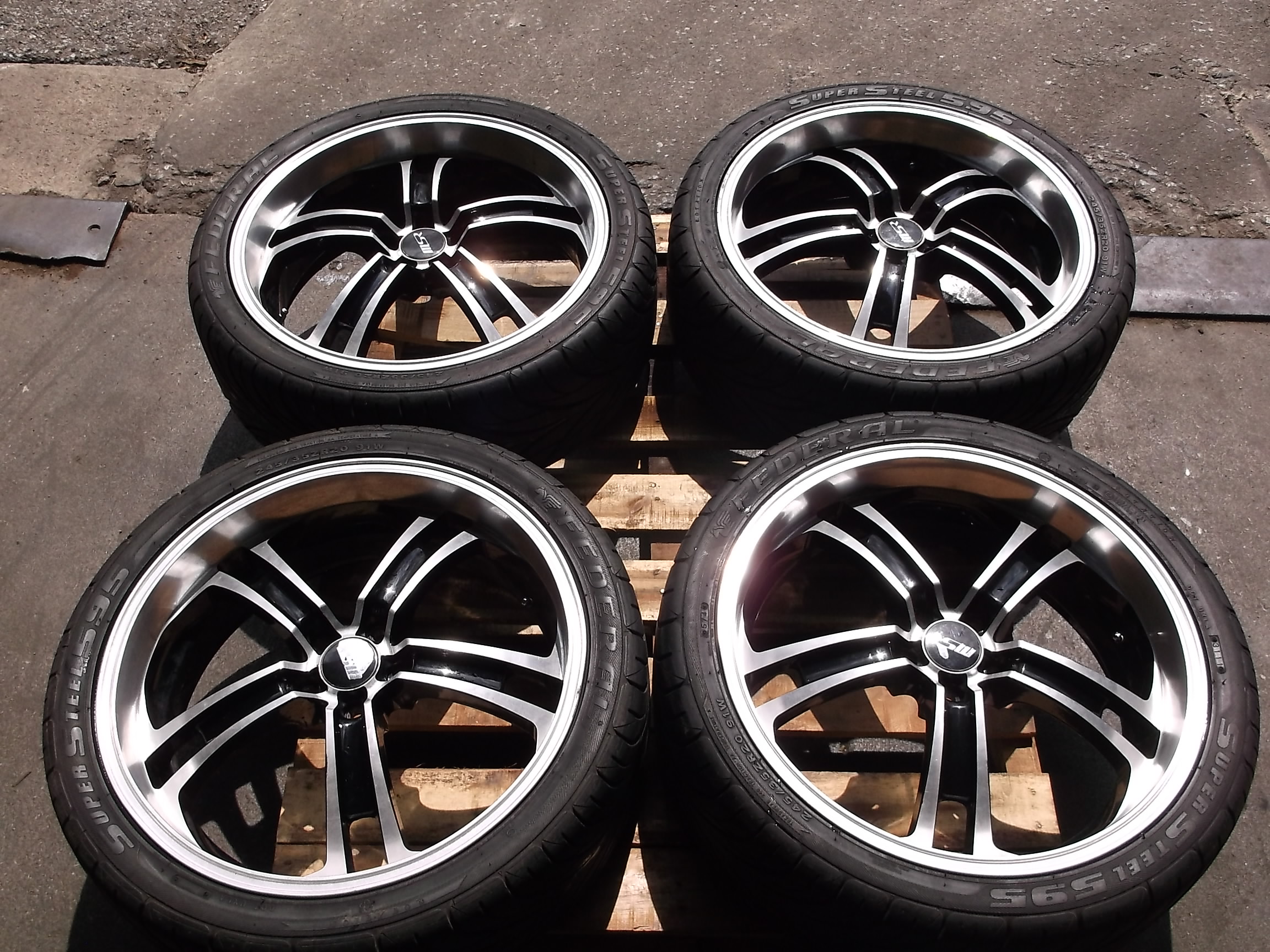 SET OF 4 OEM MSR STYLE 087 20x7.5 WHEEL RIMS w/ FEDERAL TIRES 245 ...